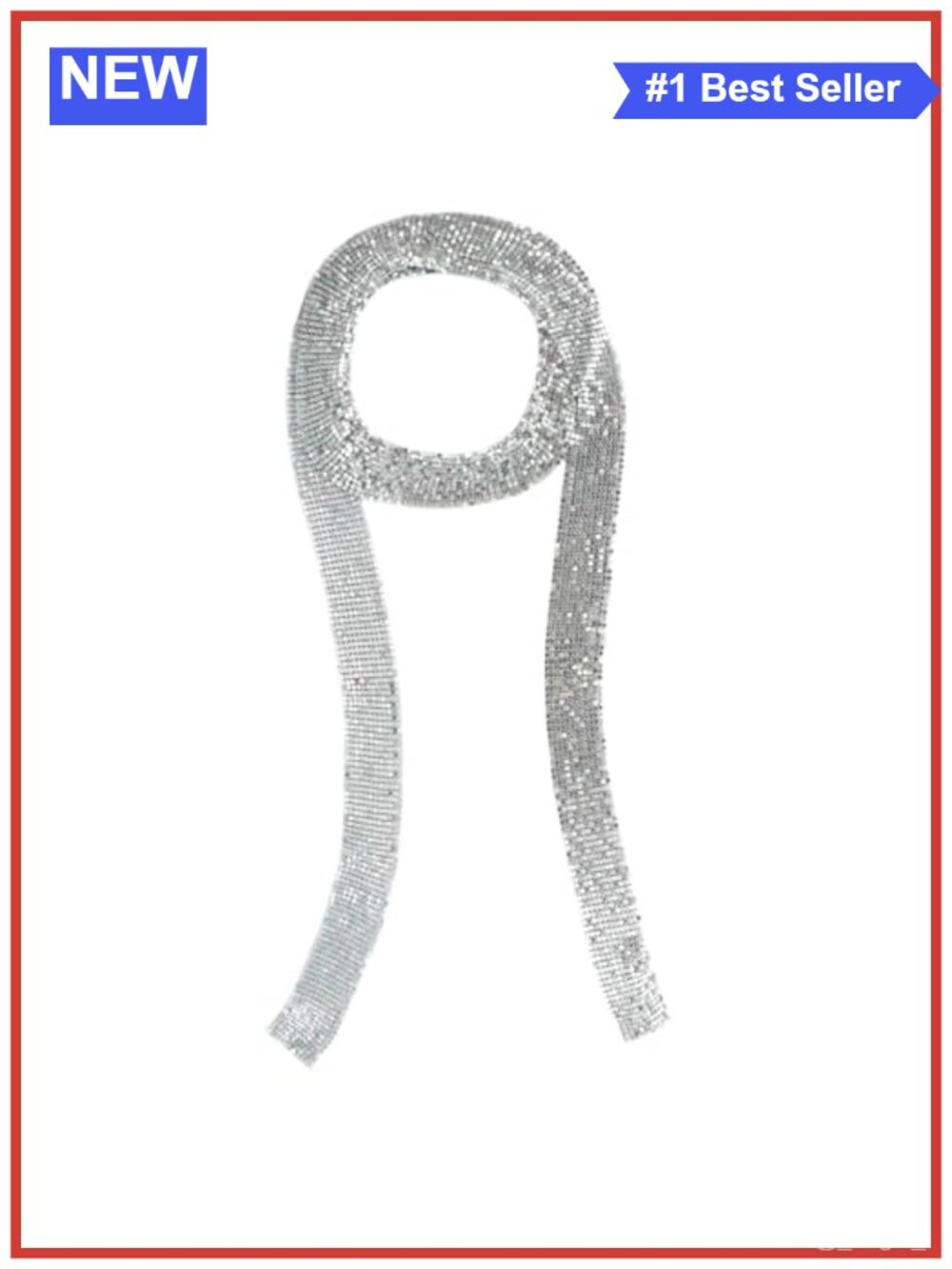 Sequin Scarf Long Sparkly Skinny Fashion Scarf for Party Prom